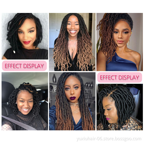 Crochet Hair Natural Curly Dreadlocks Hair 18" Black Dark Brown Crochet Braids ombre curly crochet hair